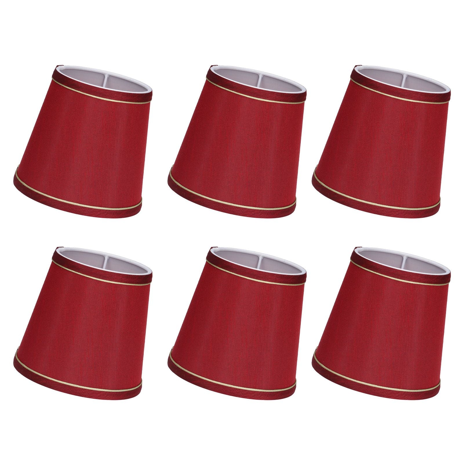 6PCS Fabric Lampshade Modern Simple Fabric Light Lampshade Phnom Penh Craftsmanship for E14 LampWine Red (PX43)