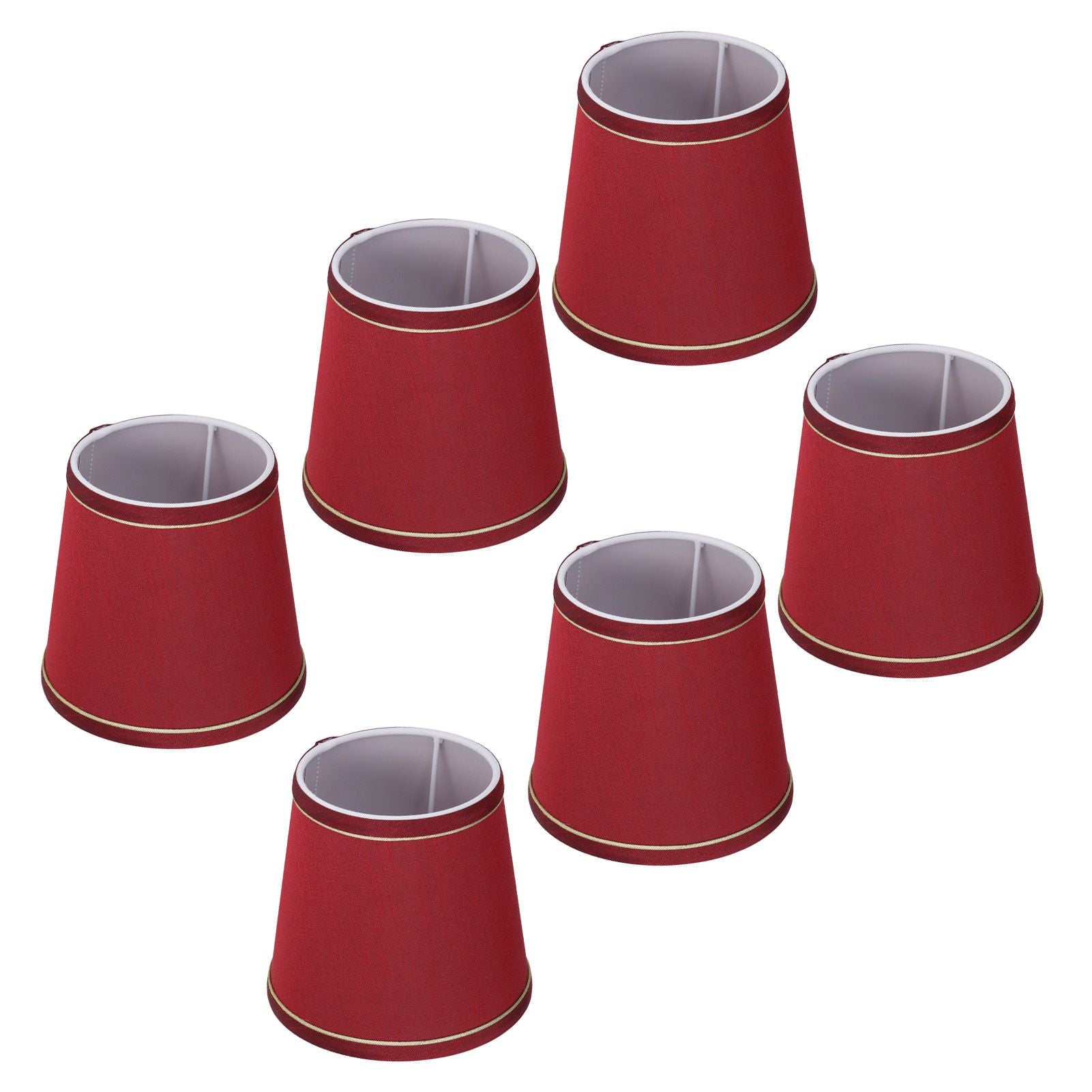 6PCS Fabric Lampshade Modern Simple Fabric Light Lampshade Phnom Penh Craftsmanship for E14 LampWine Red (PX43)