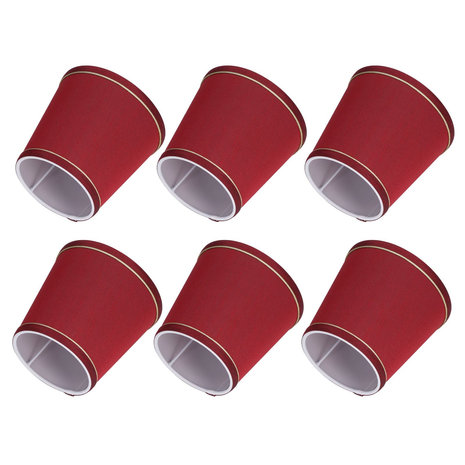 6PCS Fabric Lampshade Modern Simple Fabric Light Lampshade Phnom Penh Craftsmanship for E14 LampWine Red (PX43)