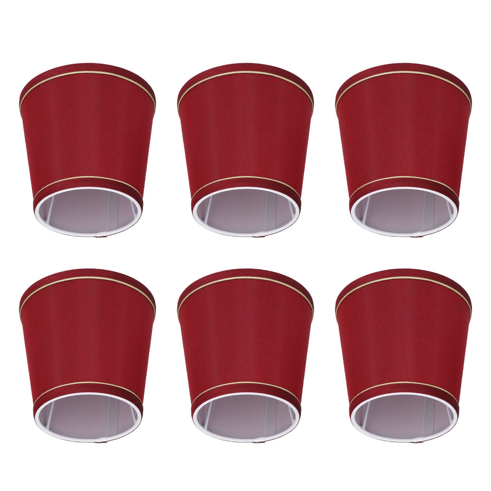 6PCS Fabric Lampshade Modern Simple Fabric Light Lampshade Phnom Penh Craftsmanship for E14 LampWine Red (PX43)