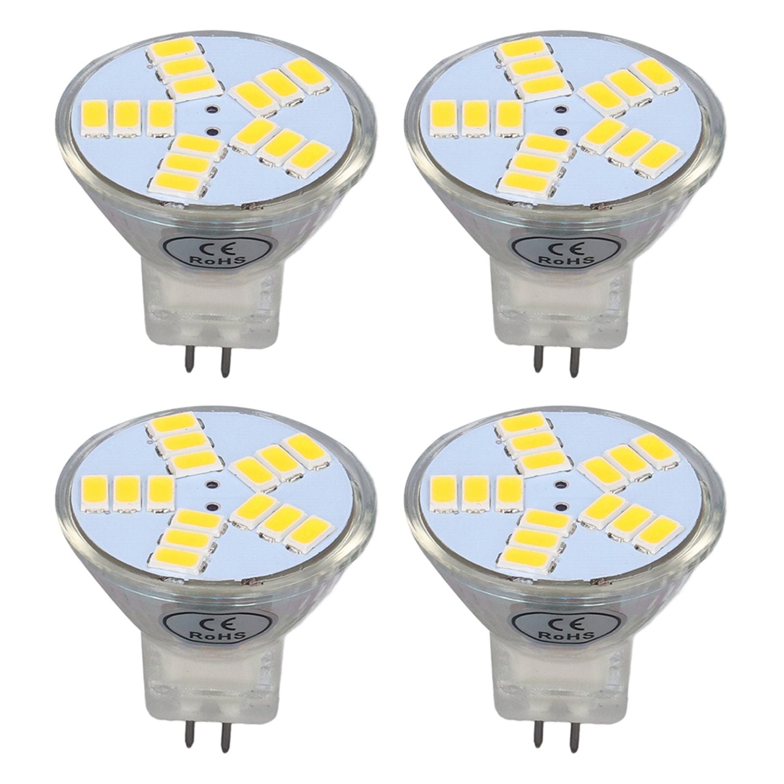 4Pcs MR11 LED Bulb 5W 500lm Bulb Replacement with 15 Beads Double Pin Base for Spotlight Landscape LampCold White