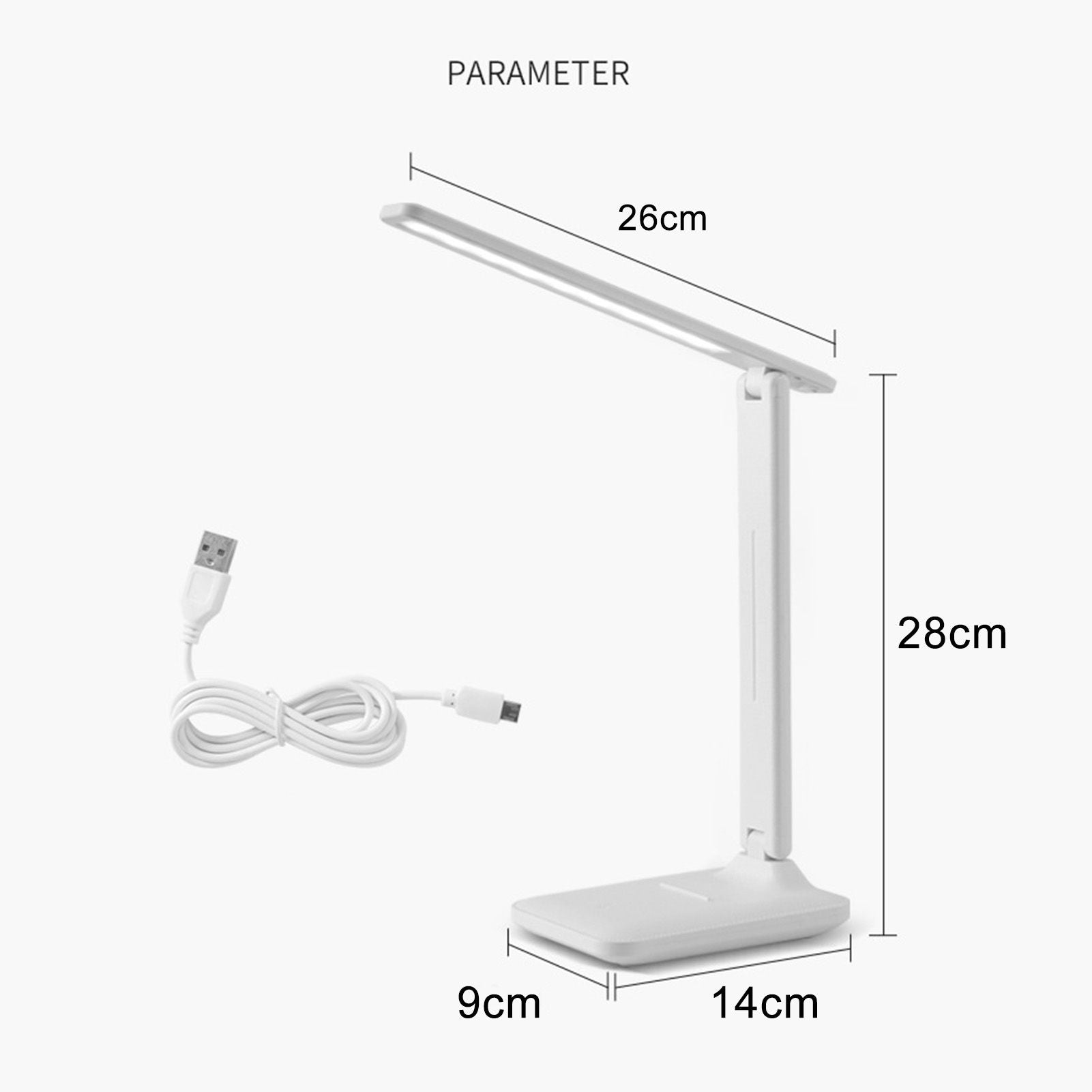 Table Lamp Eye Protection Touch Dimming Plug In 180 Degree Flip Folding Stand Design LED Learning Desk Lamp