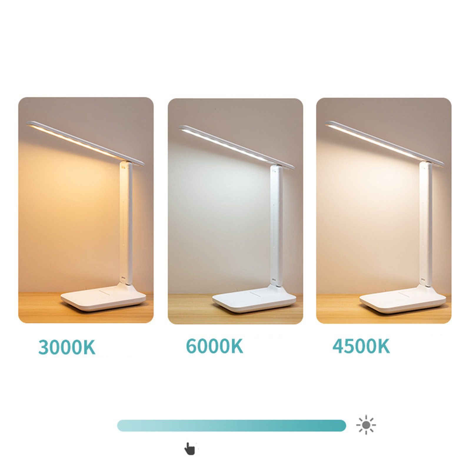 Table Lamp Eye Protection Touch Dimming Plug In 180 Degree Flip Folding Stand Design LED Learning Desk Lamp