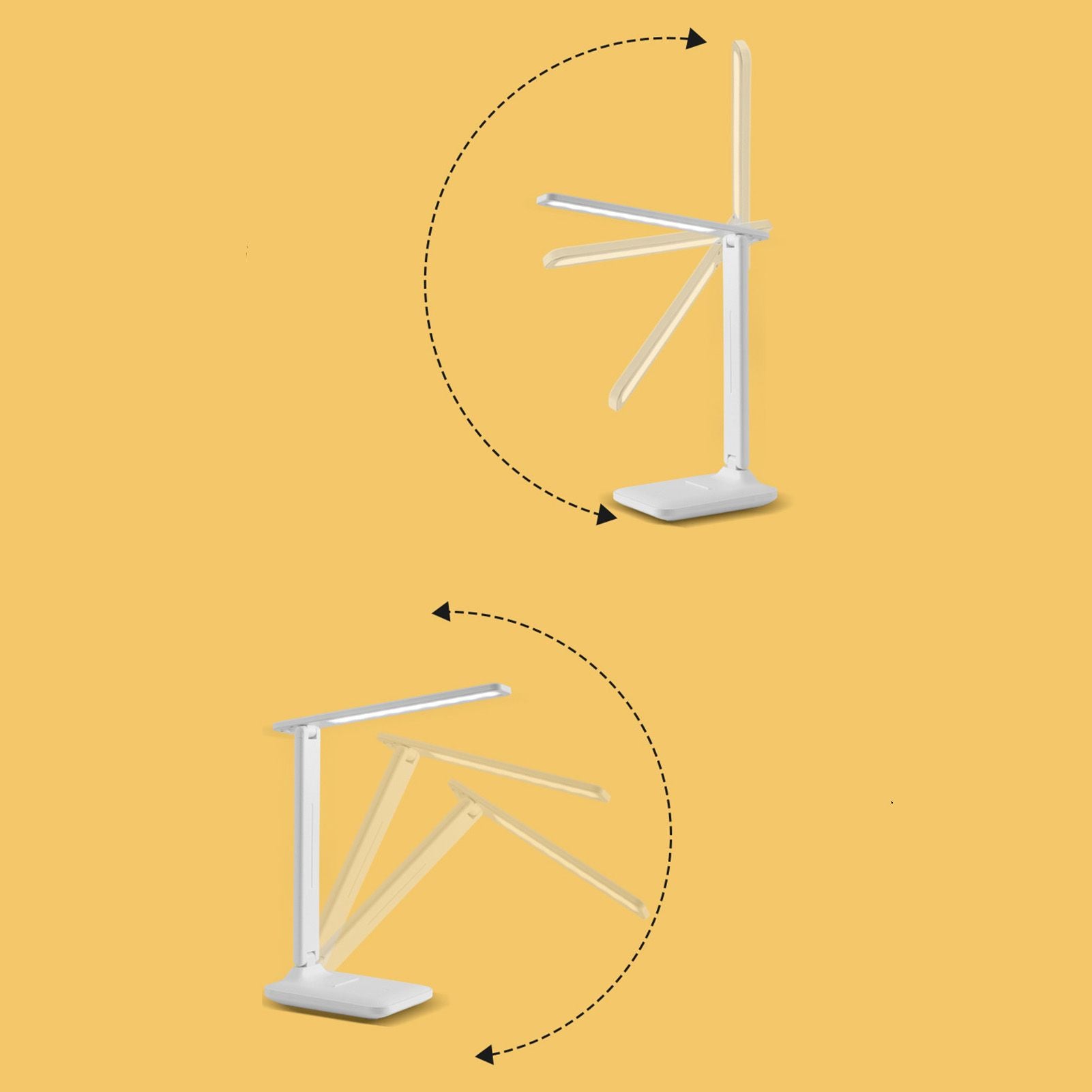 Table Lamp Eye Protection Touch Dimming Plug In 180 Degree Flip Folding Stand Design LED Learning Desk Lamp