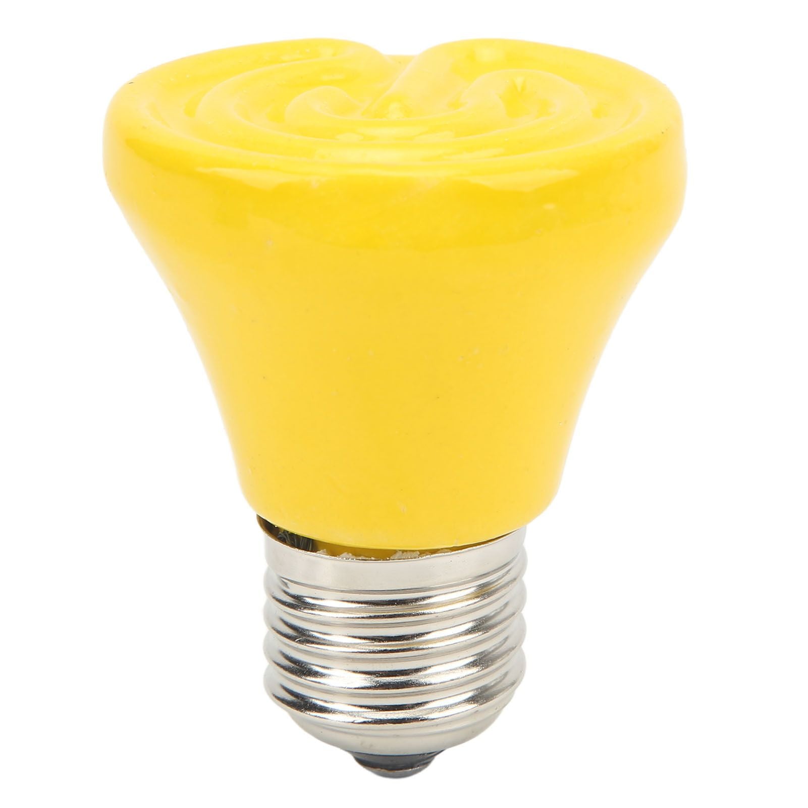 Ceramic Reptile Heat Lamp Bulb Mini Infrared Heat Ceramic Amphibian Heating Lamp for Lizards Reptiles 220V‑240V 25W Yellow