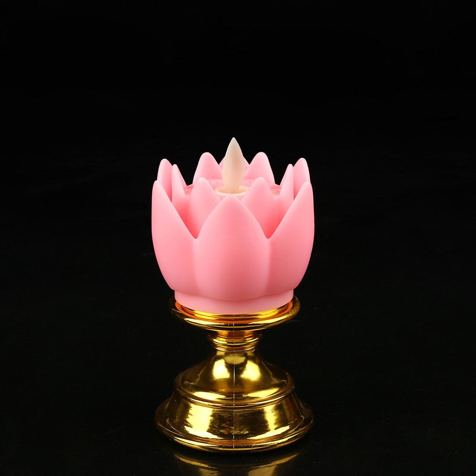 LED Lotus Lamp Colorful LED Soft Natural Light Lifelike Safe Odorless Durable Buddha Lamp for Bedroom Office Living Room Pink