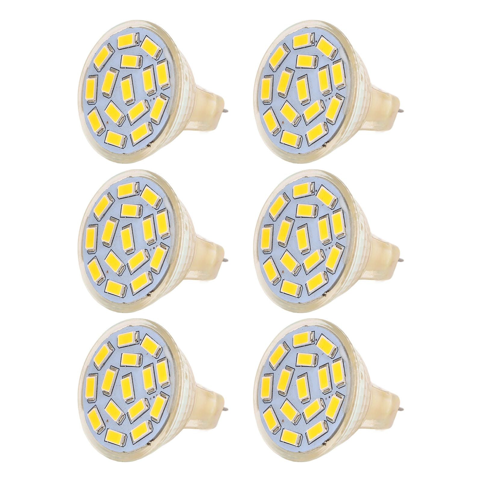 6Pcs GU4 LED Bulb 270LM 15LED Energy Saving Light Bulb MR11 Track Lamp Beads 12V 3W Warm Light 3000K