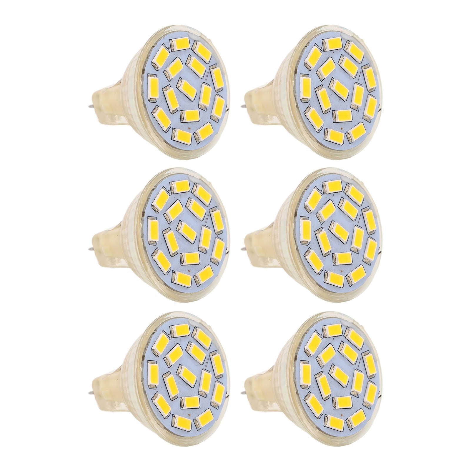 6Pcs GU4 LED Bulb 270LM 15LED Energy Saving Light Bulb MR11 Track Lamp Beads 12V 3W Warm Light 3000K