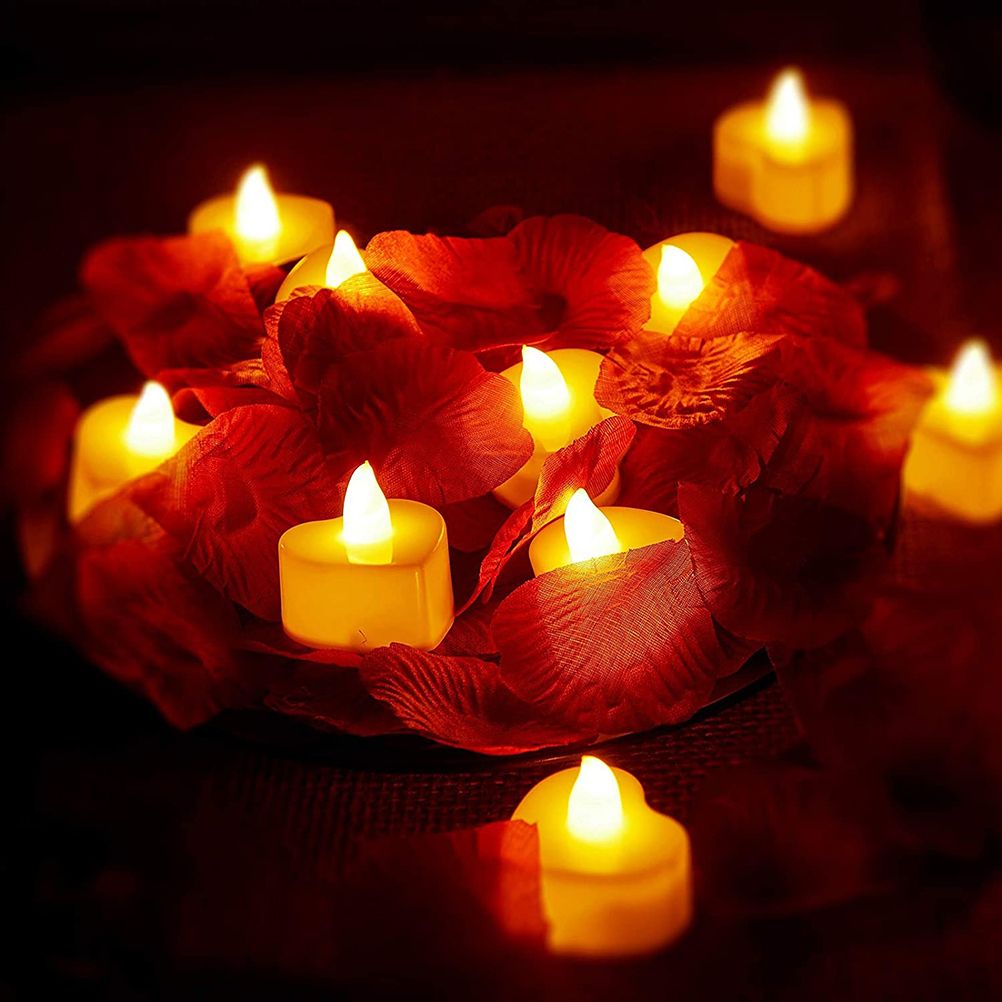 24 Pcs Heart Shape LED Candles Tea Light Romantic Love LED Candles for Valentine s Day Wedding Table Decor