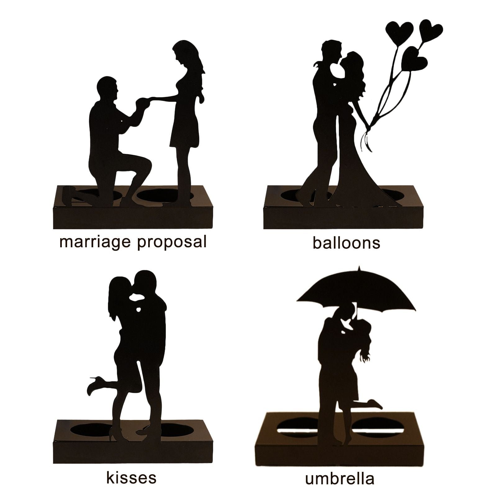 Iron Candle Holder Romantic Couple Candle Statue Gifts for Couple for Wedding Anniversary