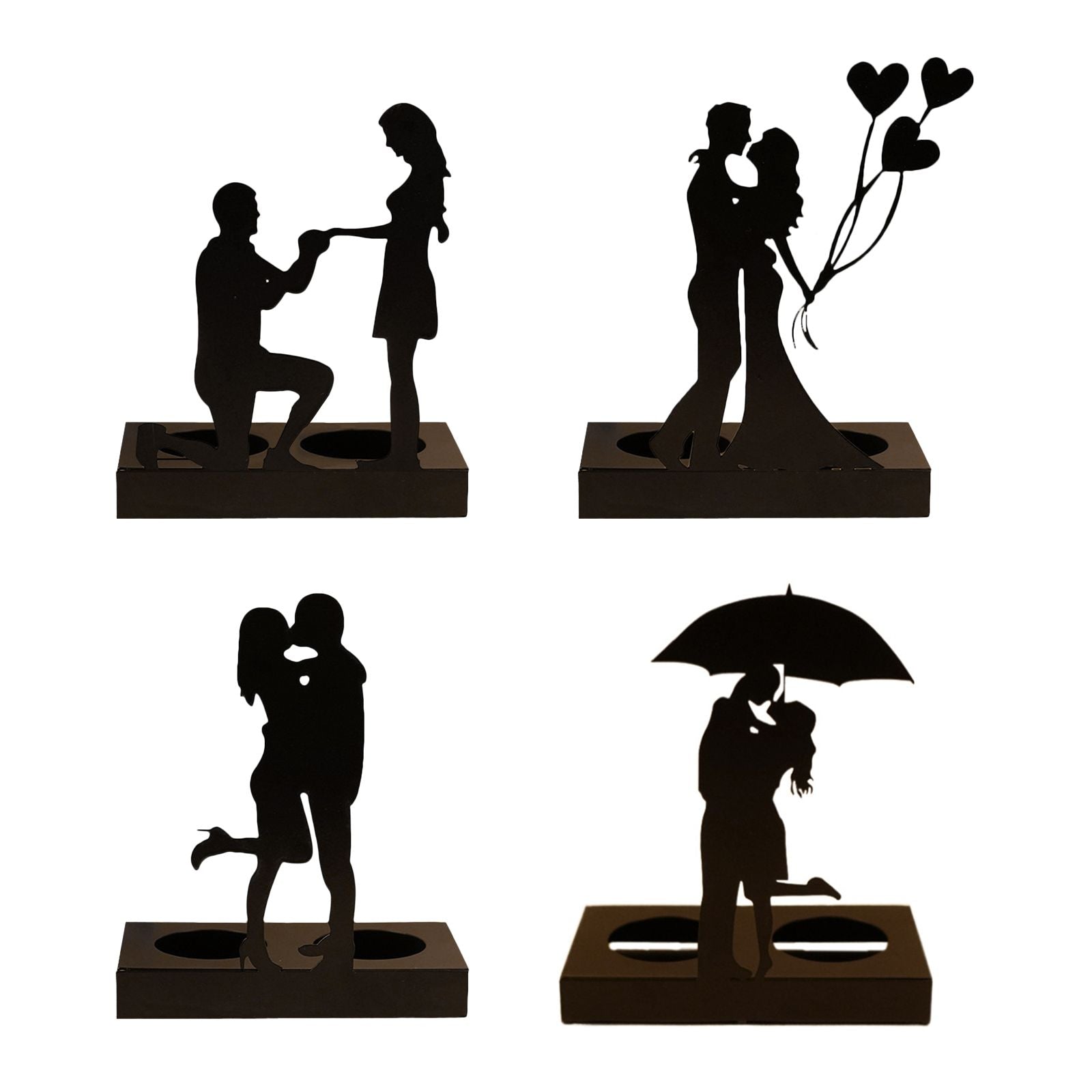 Iron Candle Holder Romantic Couple Candle Statue Gifts for Couple for Wedding Anniversary