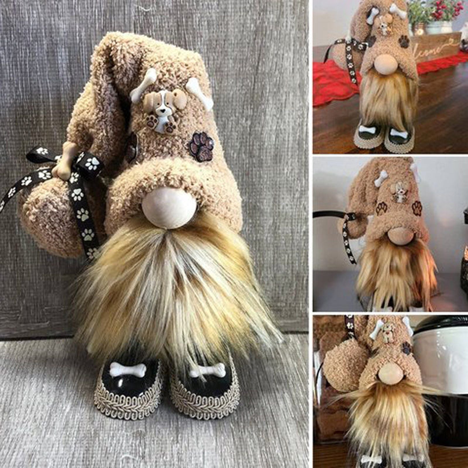 Holiday Gnome Plush Doll Tiered Tray Decorative Dolls Handmade Stuffed Gnome Doll Home Decoration