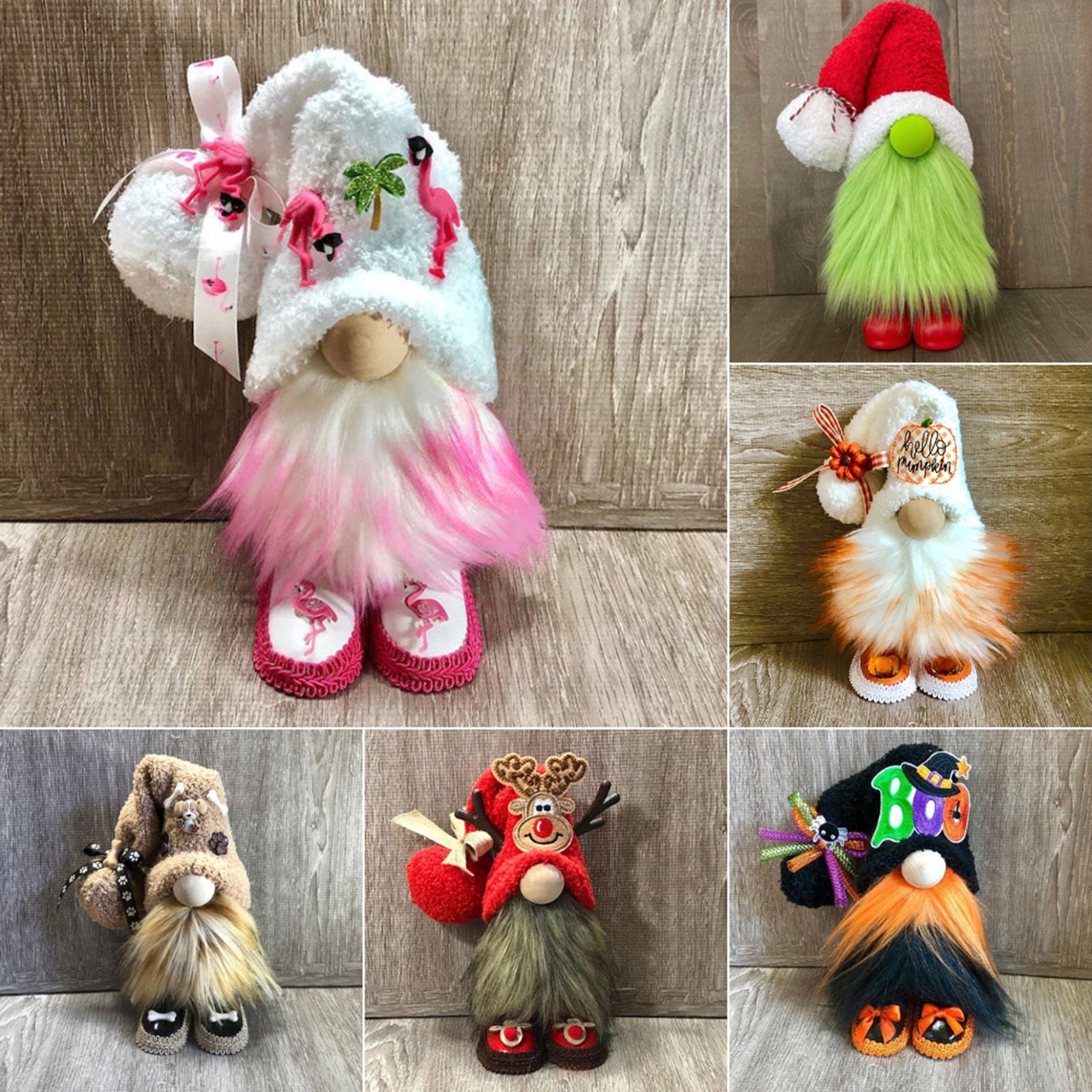 Holiday Gnome Plush Doll Tiered Tray Decorative Dolls Handmade Stuffed Gnome Doll Home Decoration