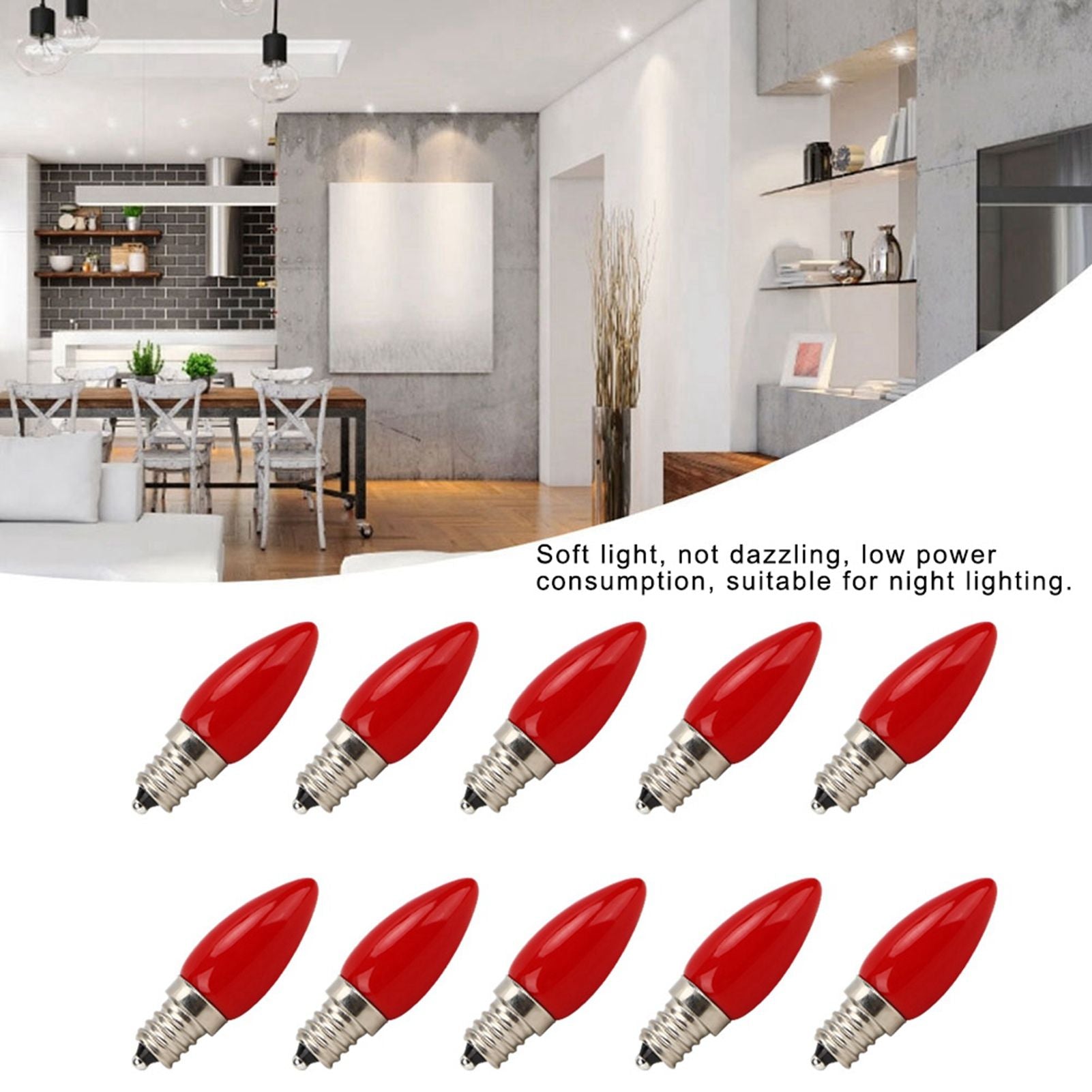 10Pcs Mini E12 LED Light Bulb 1.5W AC110V for Home Chandelier Ceiling Light Wall Lamp