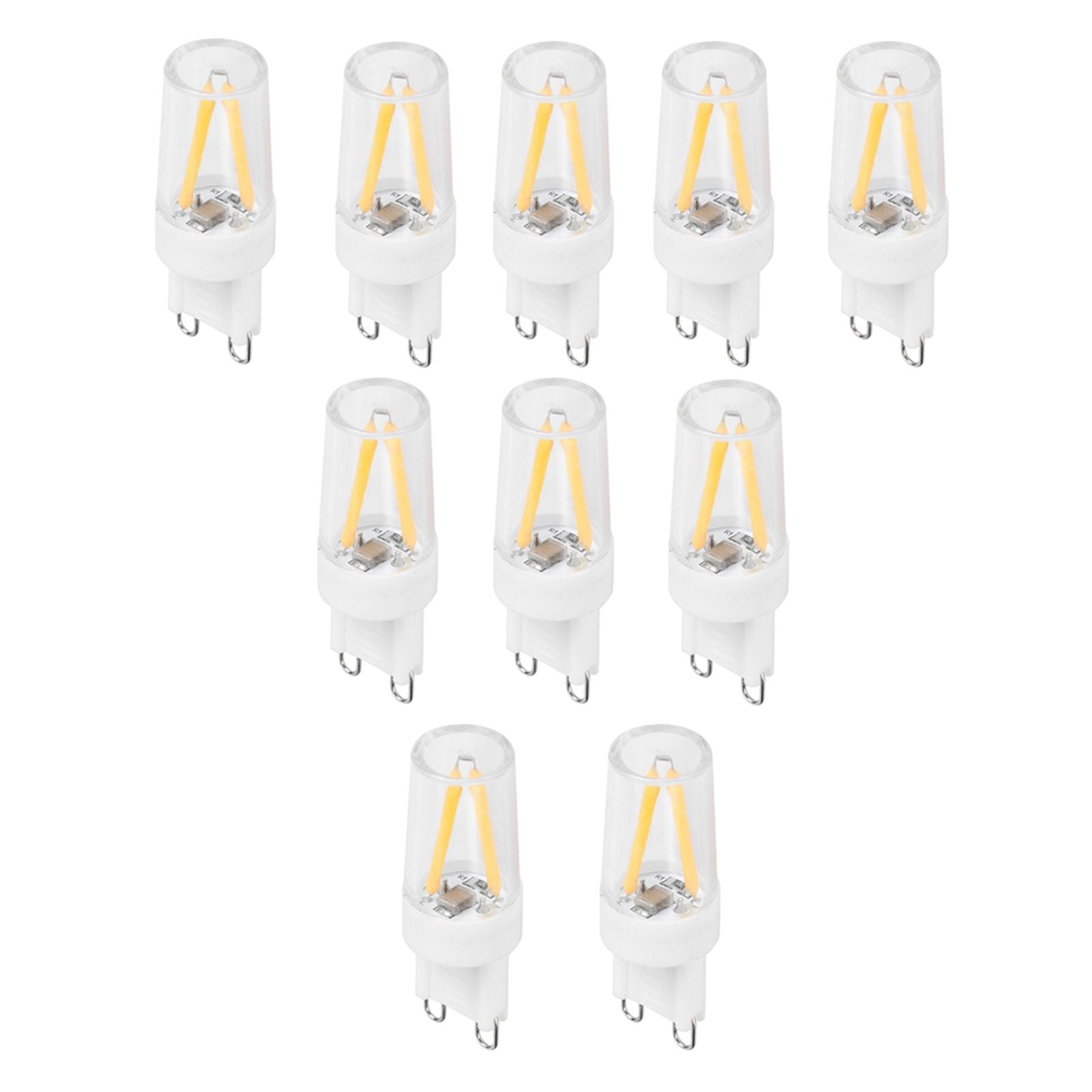 10Pcs G9 Base LED Light Bulbs 1.5W AC110V Bi‑Pin Bulb for Chandelier Ceiling Light Wall Lamp