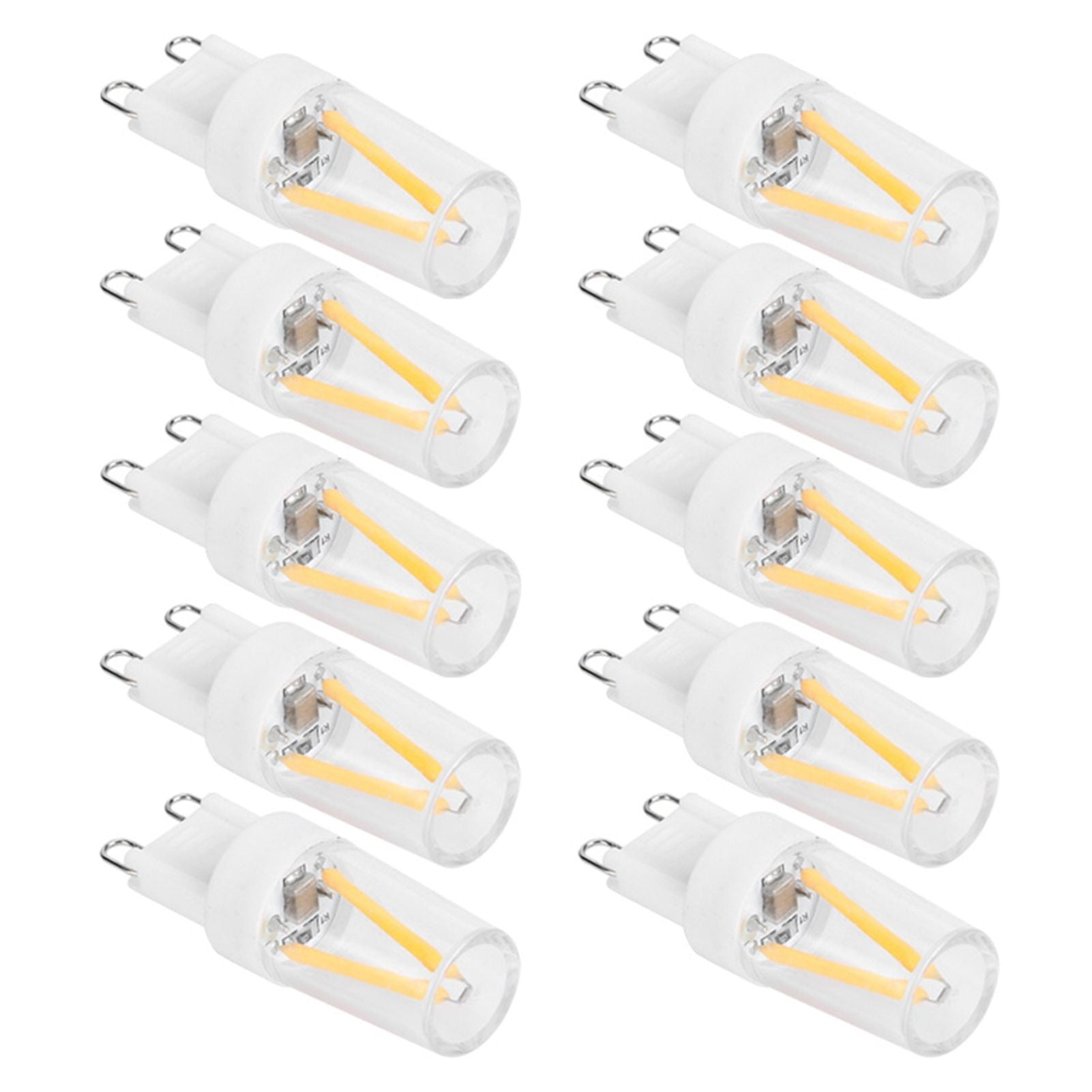 10Pcs G9 Base LED Light Bulbs 1.5W AC110V Bi‑Pin Bulb for Chandelier Ceiling Light Wall Lamp