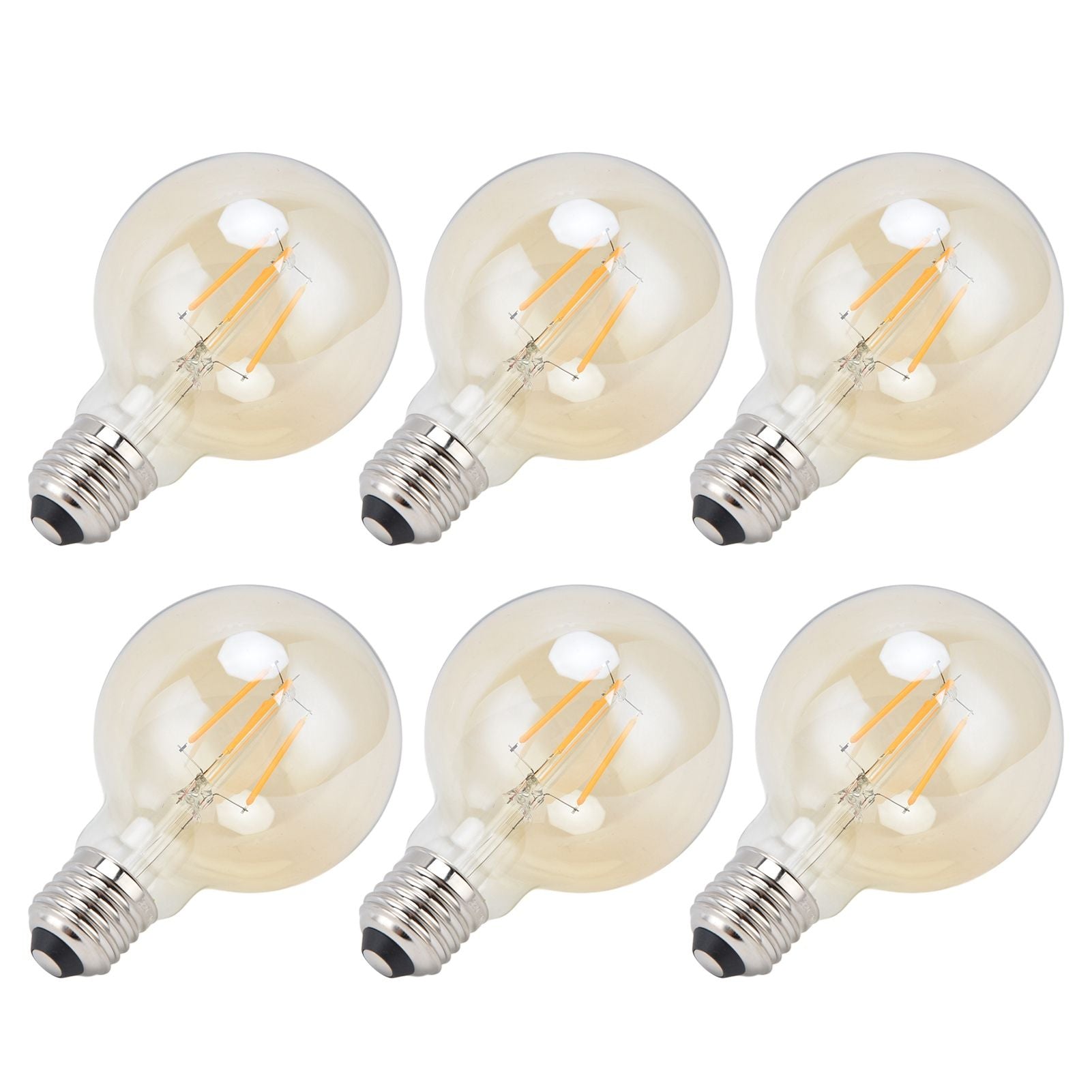 6 Pcs LED Filament Bulbs Dimmable 4W E27 Medium Base Vintage Warm Light Golden Bulb for Home Decoration Bar 220V
