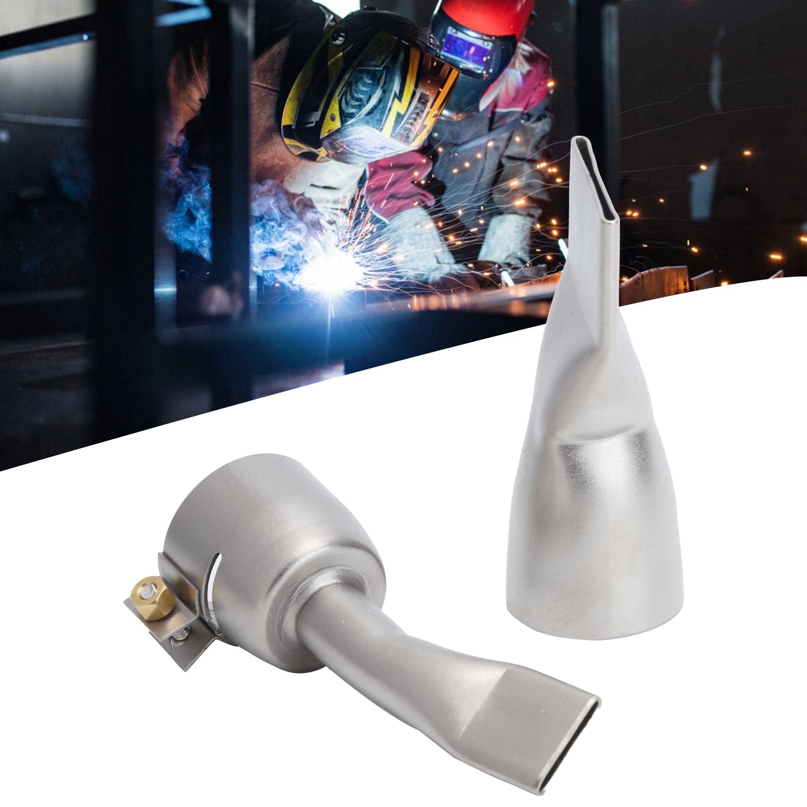 2Pcs Welding Gun Flat Nozzle 20mm Small 40mm Large Tip for Welder Tool Stainless Steel