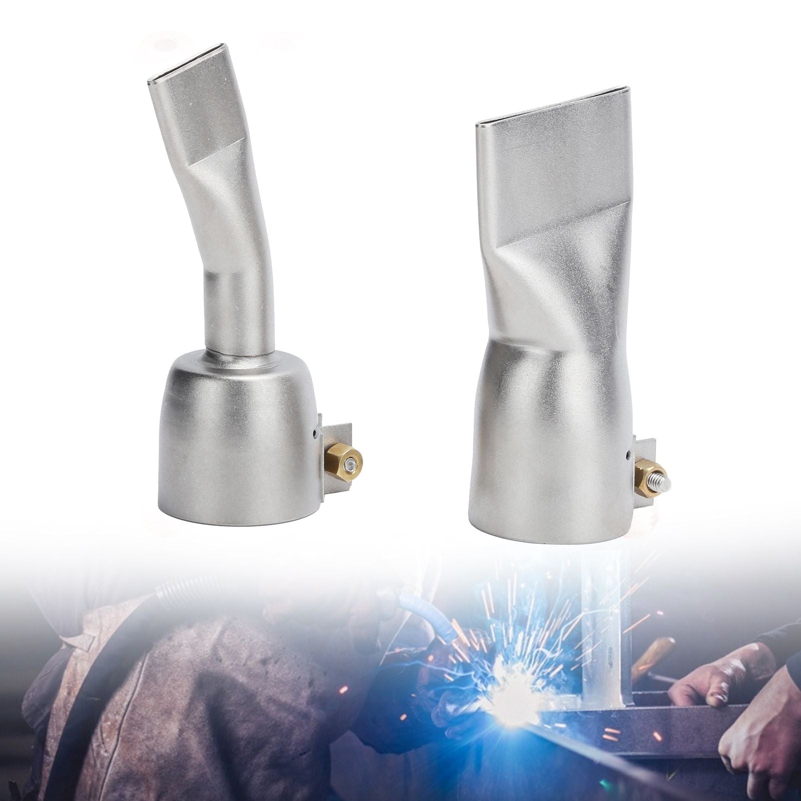 2Pcs Welding Gun Flat Nozzle 20mm Small 40mm Large Tip for Welder Tool Stainless Steel