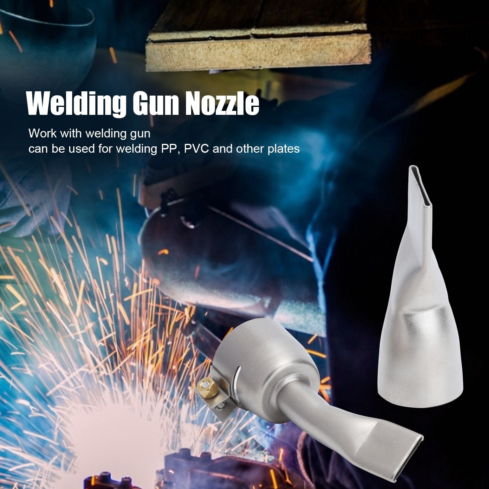 2Pcs Welding Gun Flat Nozzle 20mm Small 40mm Large Tip for Welder Tool Stainless Steel