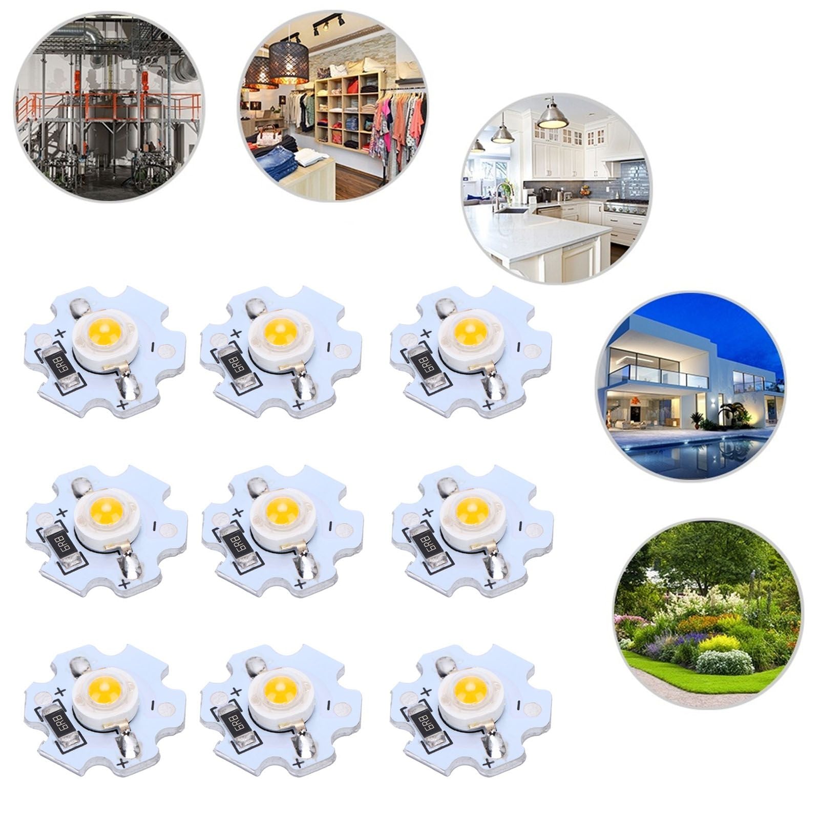 25Pcs 5V LED Chips 200LM 1W High Power LED Lamp Beads for DIY Lighting FixturesYellow Light 588‑590NM