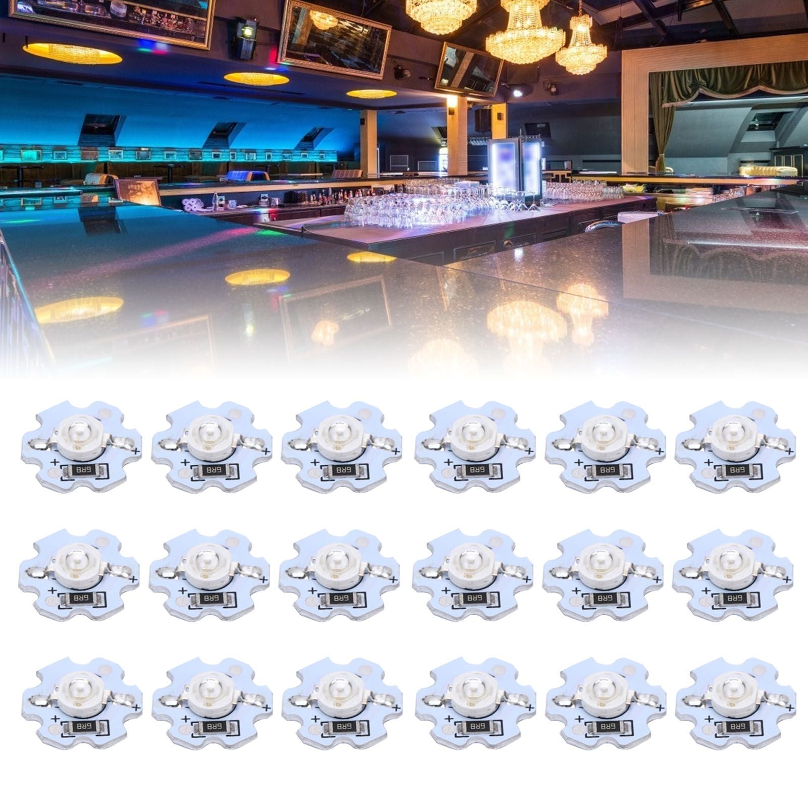 25Pcs 5V LED Chips 200LM 1W High Power LED Lamp Beads for DIY Lighting FixturesBlue Light 455‑460NM