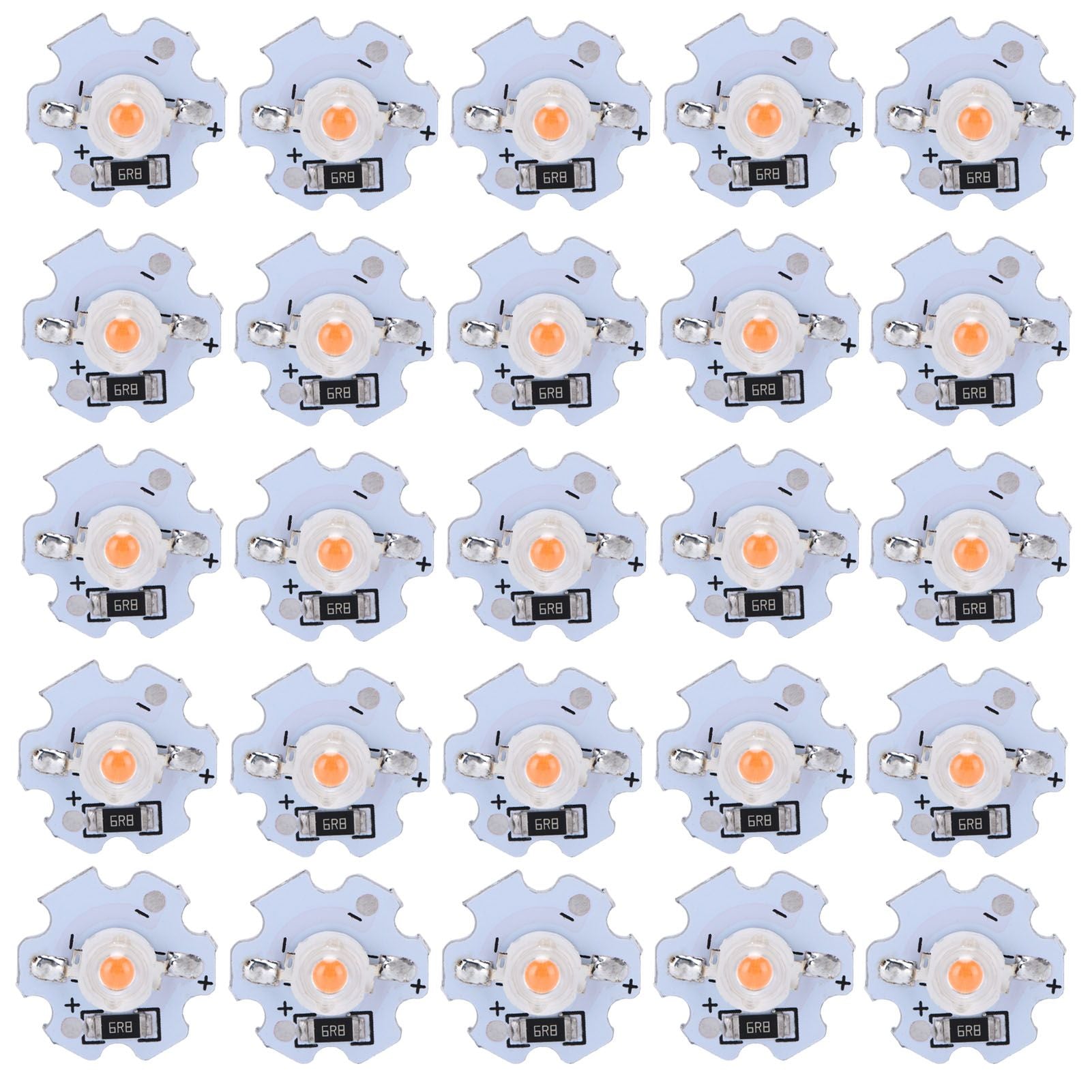 25Pcs 5V LED Chips 200LM 1W High Power LED Lamp Beads for DIY Lighting FixturesPink Light 380‑840NM