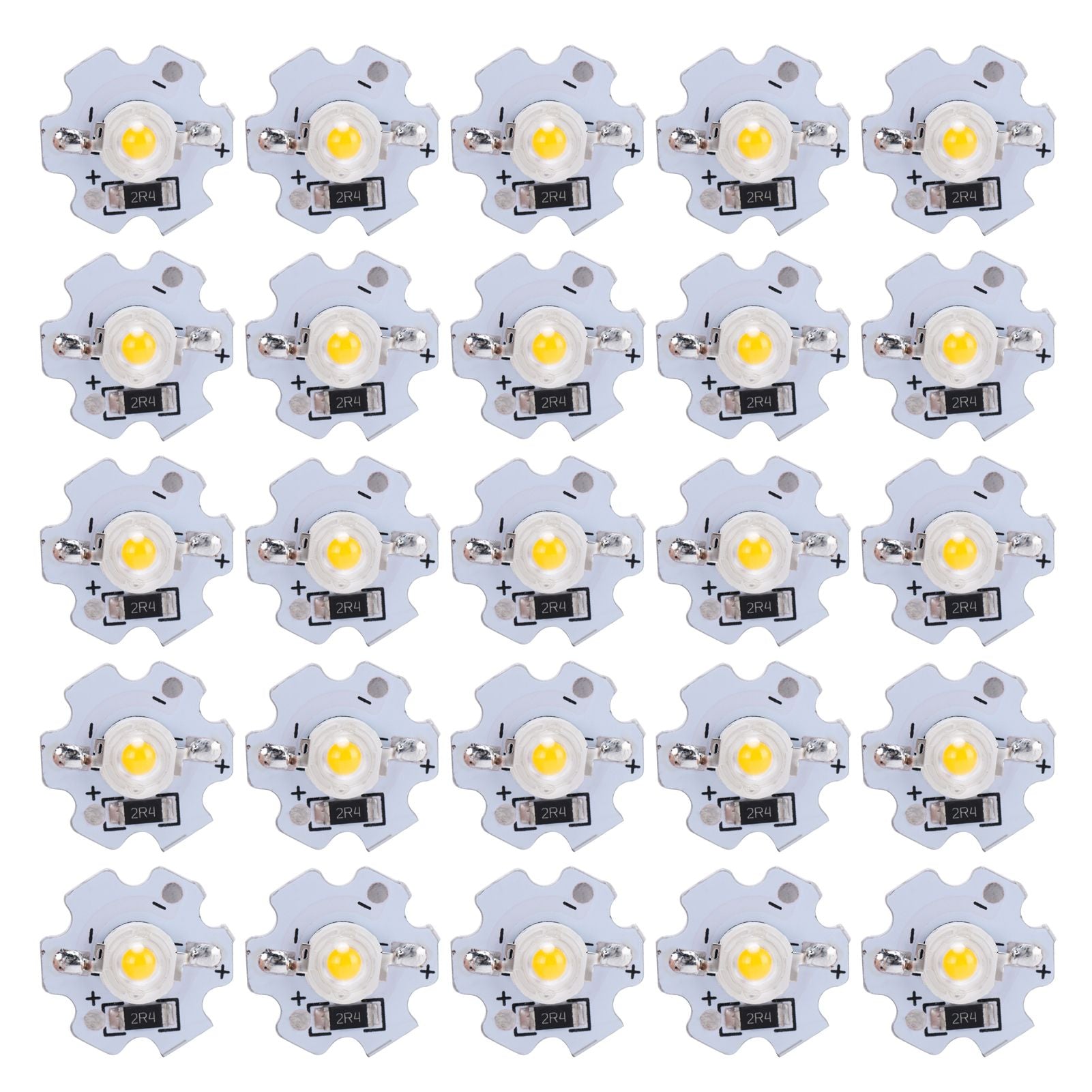 25Pcs 5V LED Chips 200LM 3W High Power LED Lamp Beads for DIY Lighting FixturesYellow Light 588‑590NM