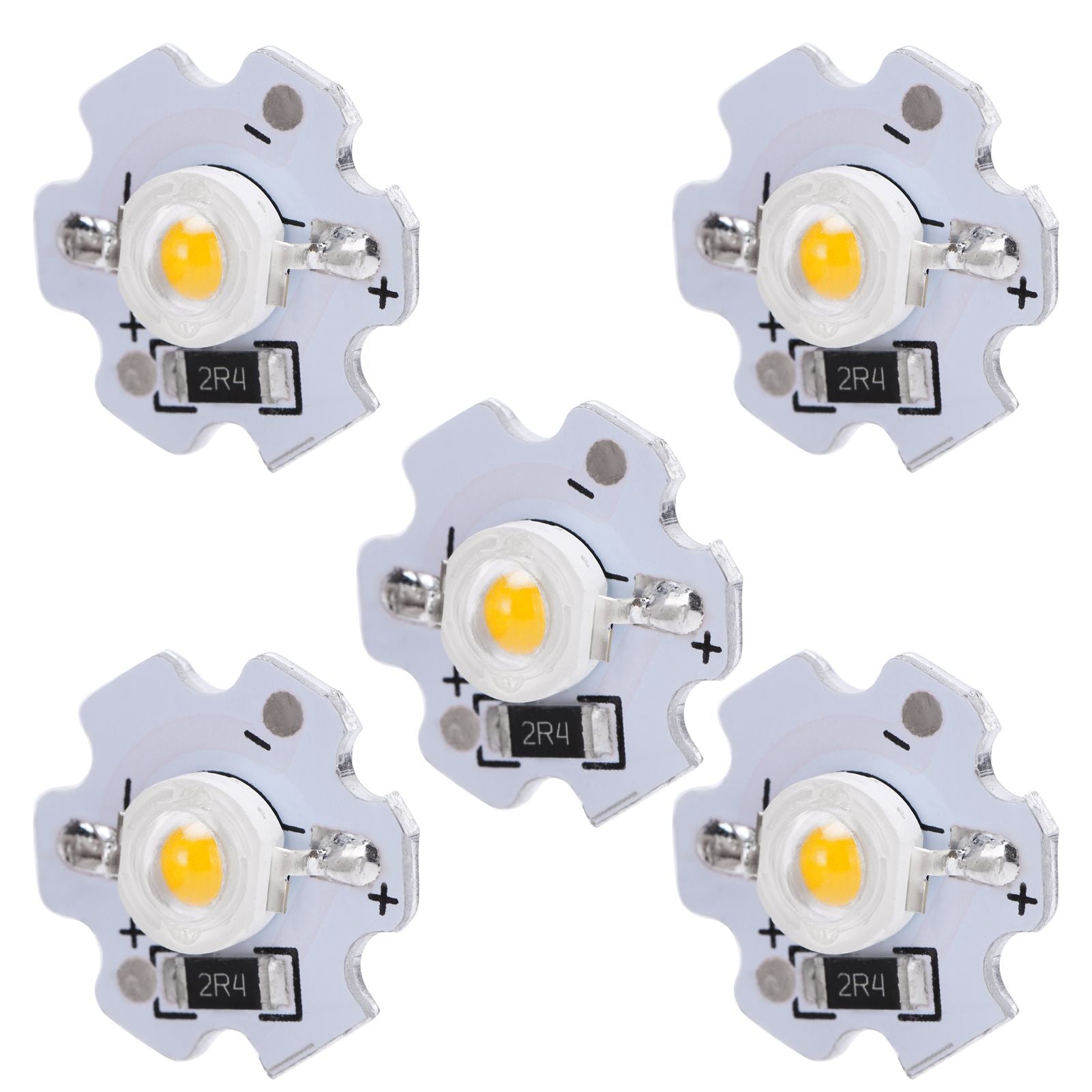 25Pcs 5V LED Chips 200LM 3W High Power LED Lamp Beads for DIY Lighting FixturesYellow Light 588‑590NM