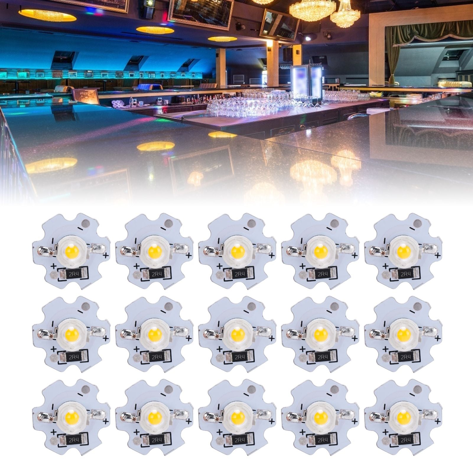 25Pcs 5V LED Chips 200LM 3W High Power LED Lamp Beads for DIY Lighting FixturesYellow Light 588‑590NM