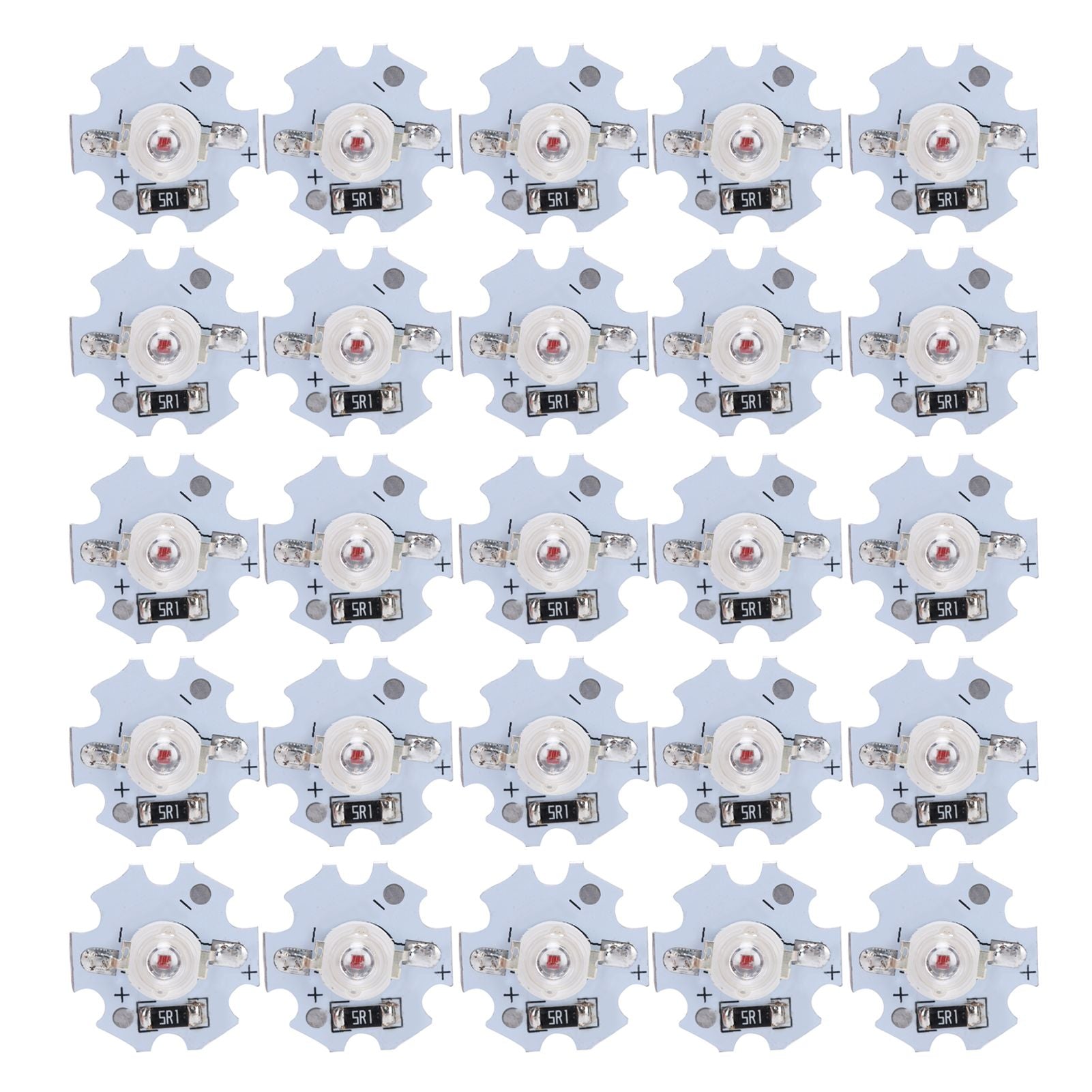 25Pcs 5V LED Chips 200LM 3W High Power LED Lamp Beads for DIY Lighting FixturesRed Light 620‑625NM