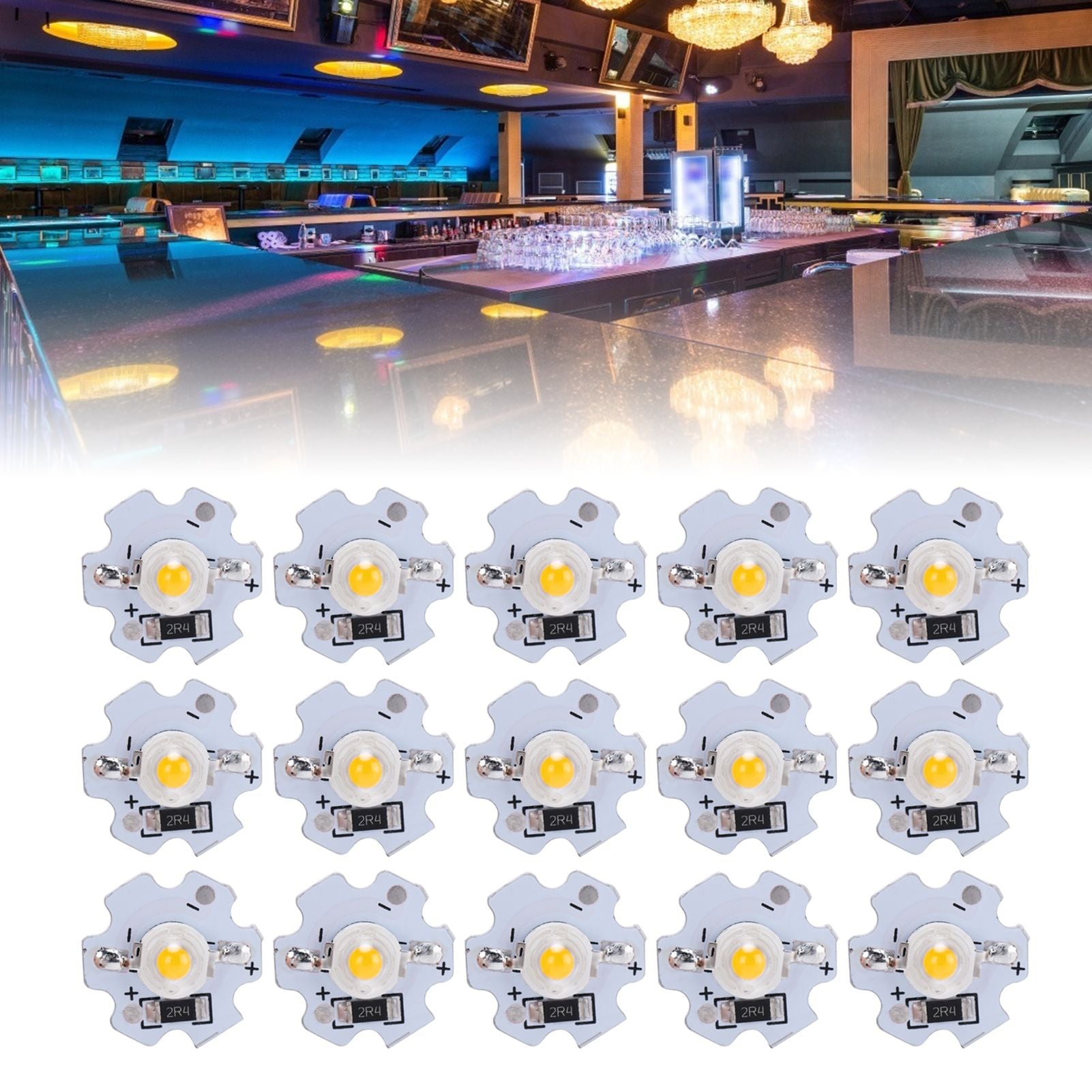 25Pcs 5V LED Chips 200LM 3W High Power LED Lamp Beads for DIY Lighting FixturesWarm White 3000‑3200K
