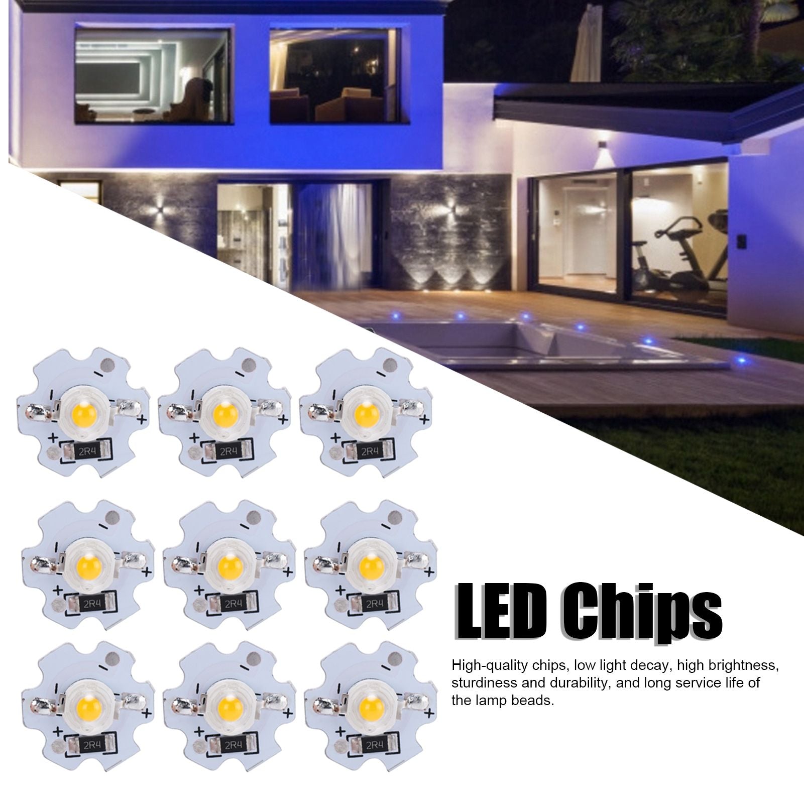 25Pcs 5V LED Chips 200LM 3W High Power LED Lamp Beads for DIY Lighting FixturesWarm White 3000‑3200K