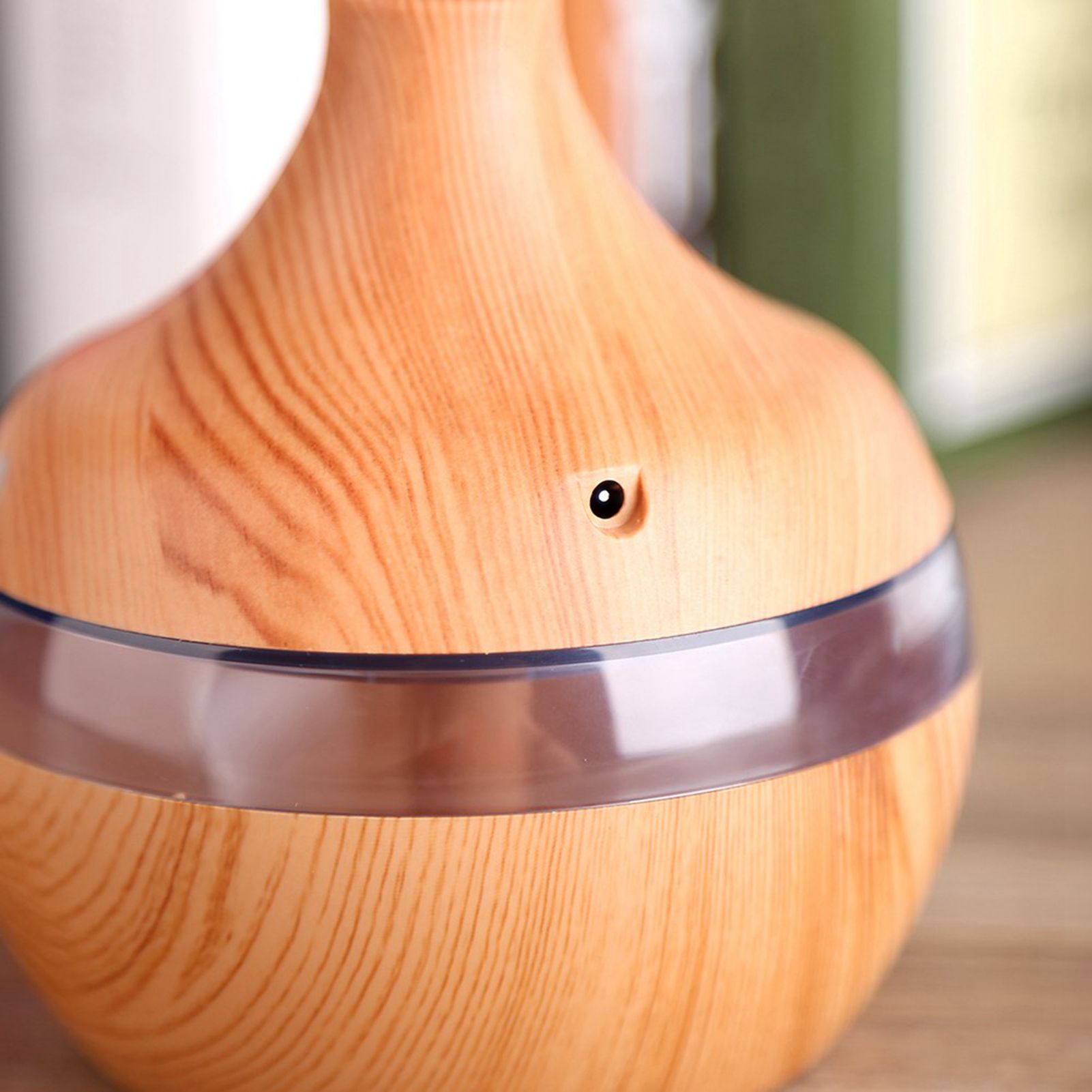 USB LED Touch Wood Grain Air Humidifier Purifier Oil Diffuser 300ml