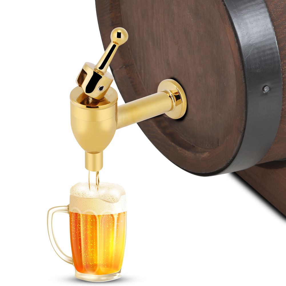 Copper Faucet Tap Wine Beer Barrel Beverage Drink Dispenser Replacement Spigot Golden(1.2 cm)