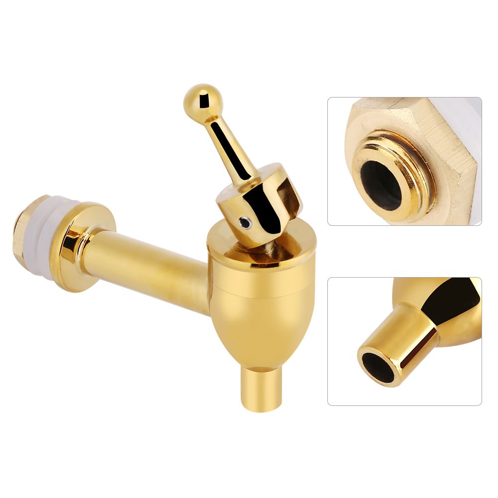 Copper Faucet Tap Wine Beer Barrel Beverage Drink Dispenser Replacement Spigot Golden(1.2 cm)