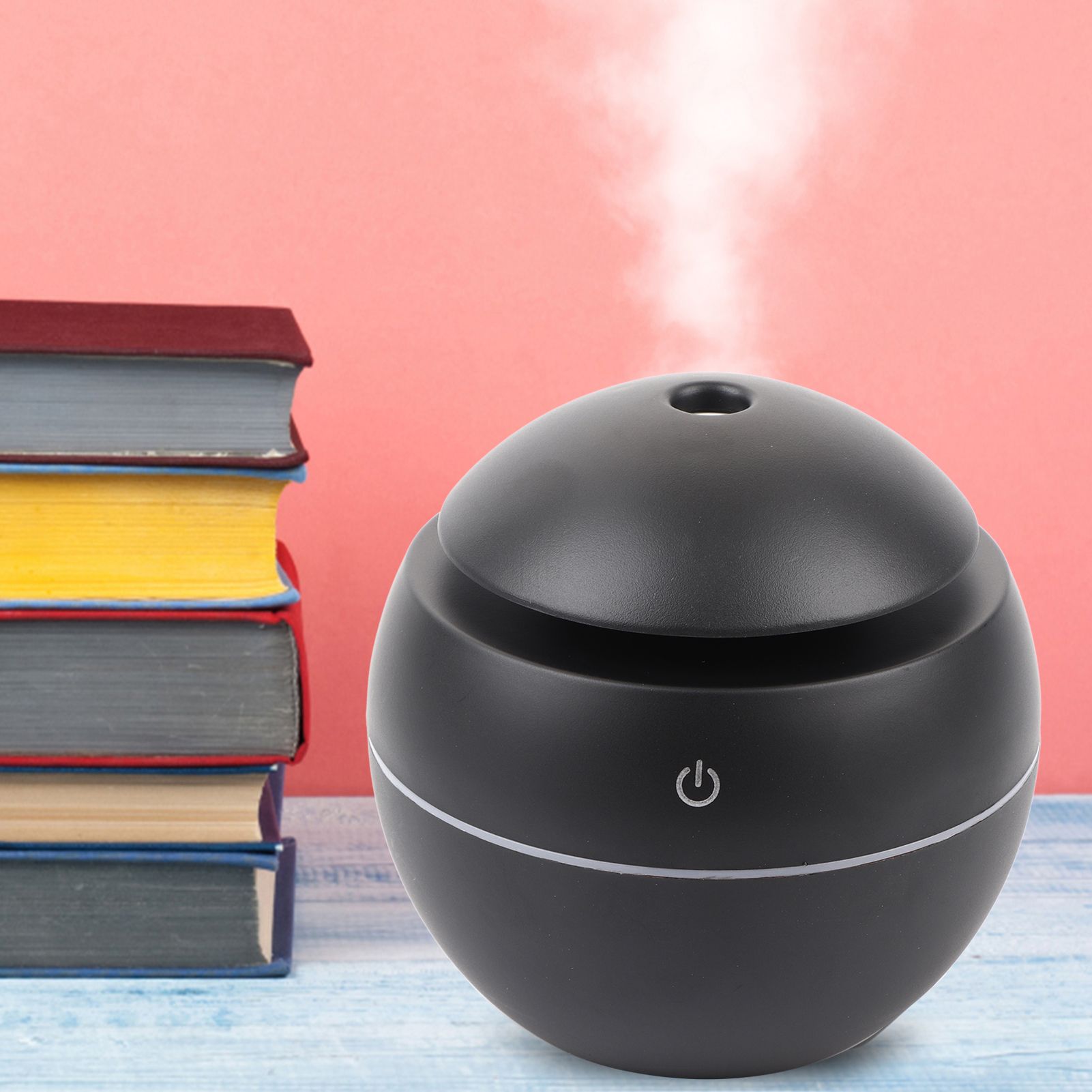 USB Essential LED Touch Aroma Ultrasonic Humidifier Oil Diffuser Air Purifier Black