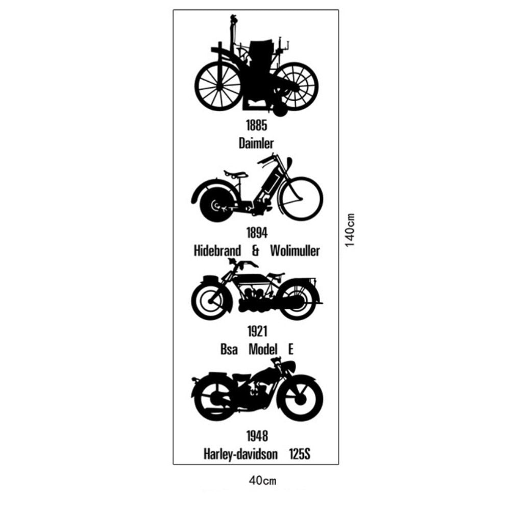 Motorcycle Bicycle Pattern Wall Sticker for Living Room Bedroom Backdrop Wall Decorative Decal