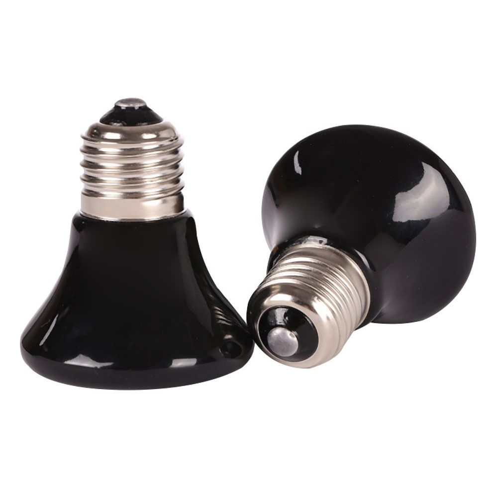 2 Pcs Reptile Heat Lamp 7x7x6cm Pets Warming Health Care Mini Ceramic Heat Emitter 220V 50W