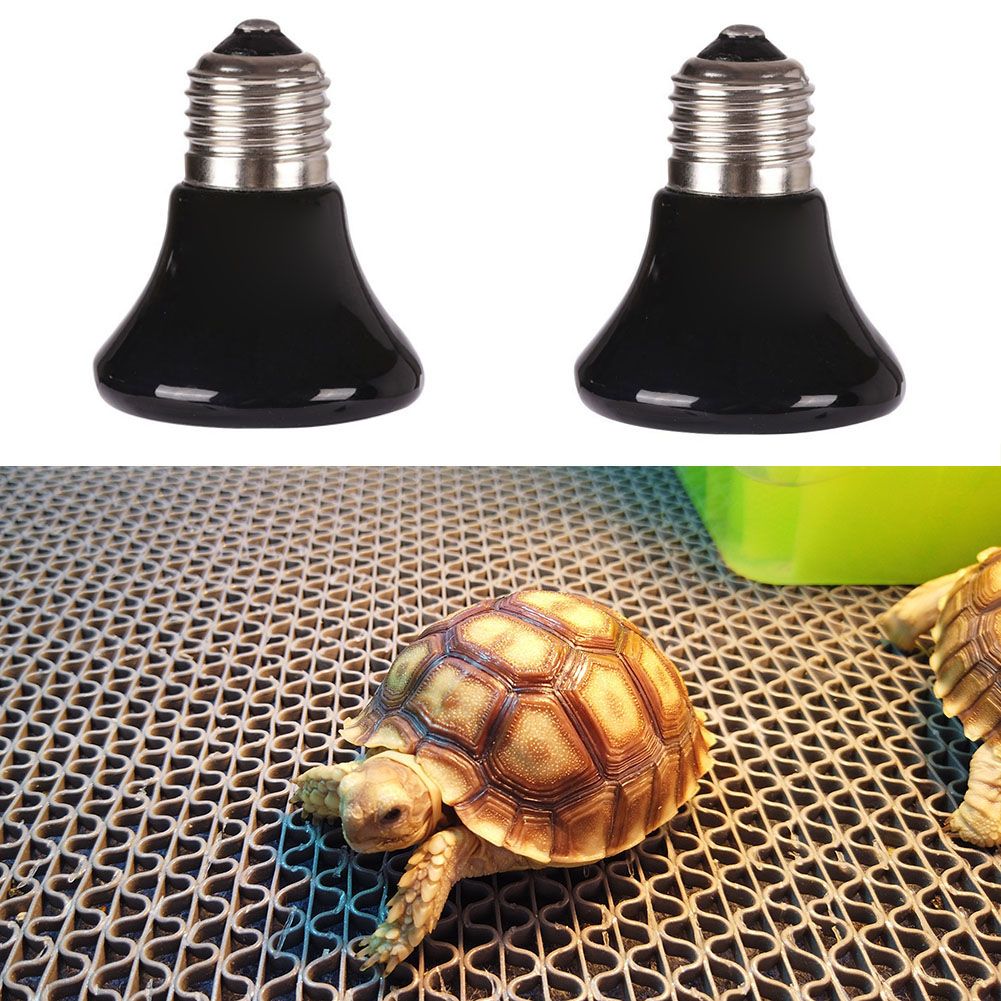 2 Pcs Reptile Heat Lamp 7x7x6cm Pets Warming Health Care Mini Ceramic Heat Emitter 220V 25W