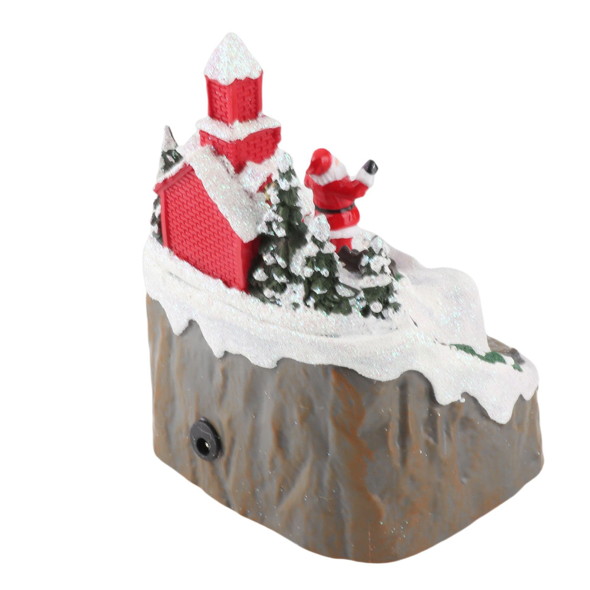 Xmas Music Box Resin Rotating Light Up Train Musical Box Tabletop Ornament for Holiday Home Decor