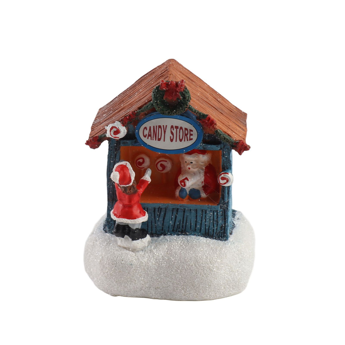 Xmas House Ornament Resin Xmas Scene House Miniature Decorative Small House Buildings for Home Collection Decor