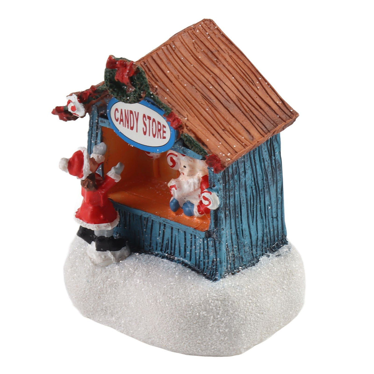 Xmas House Ornament Resin Xmas Scene House Miniature Decorative Small House Buildings for Home Collection Decor