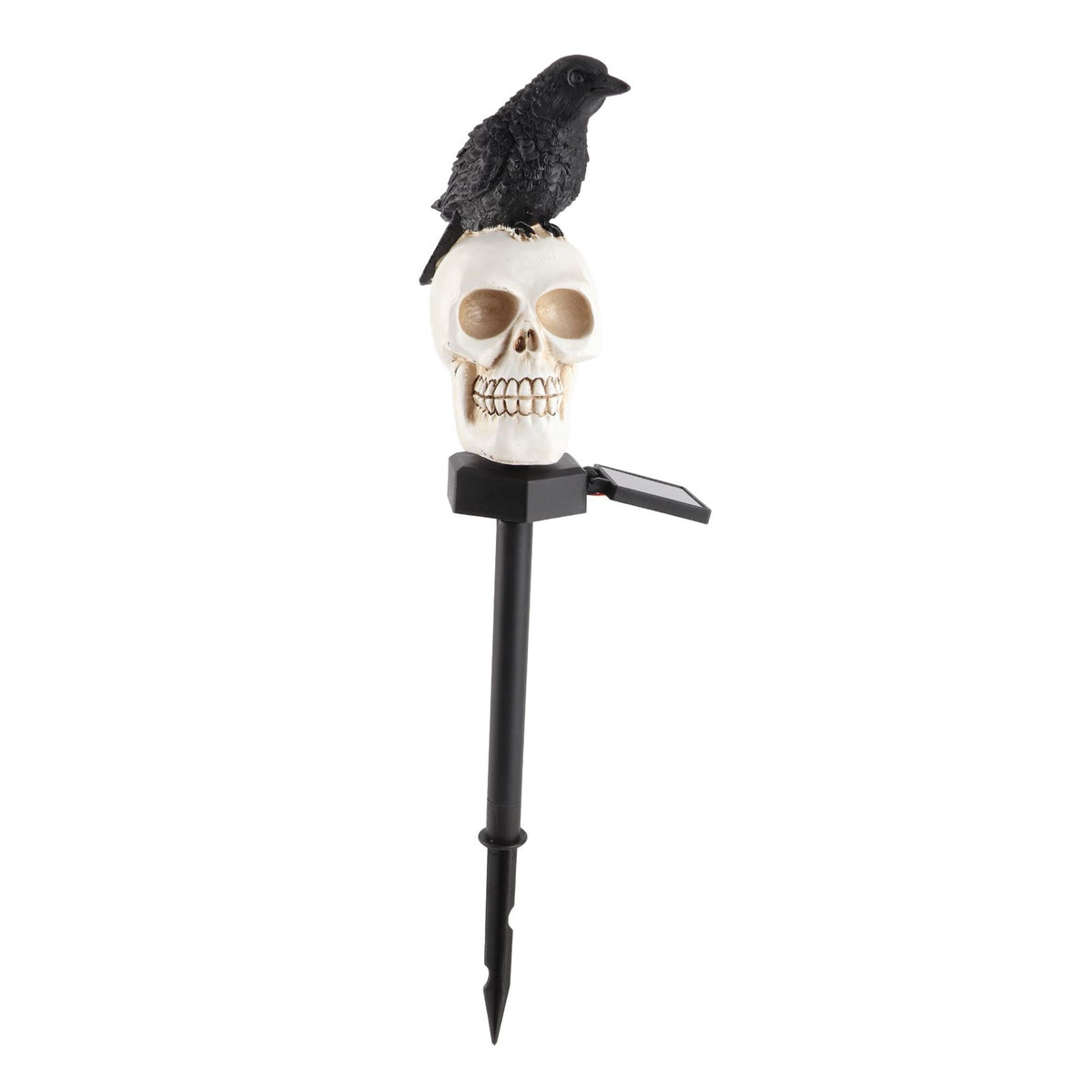 Garden Outdoor Decoration Solar Lights Waterproof Ghost Lights Skull Solar Garden Lights with Black Crow On Skull