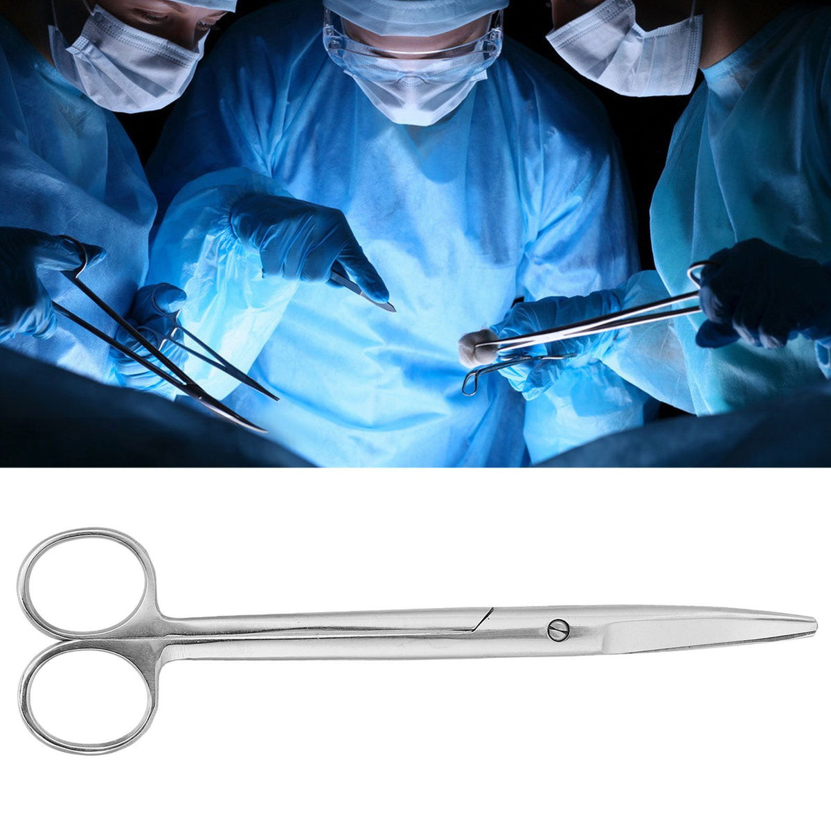 18cm Stainless Steel Scissor Veterinary Pet Farm Animal Curved Round Scissors Household Tool