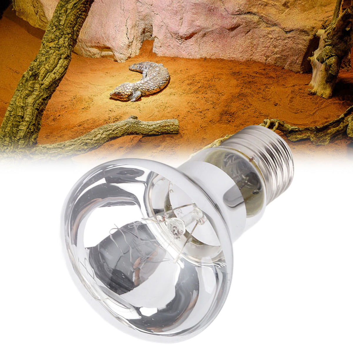 Reptile Heat Lamp Bulbs E27 UVA Spot Light Bulb for Reptiles Amphibians Simulated Day Night Heat Lamps 220‑240V 50W