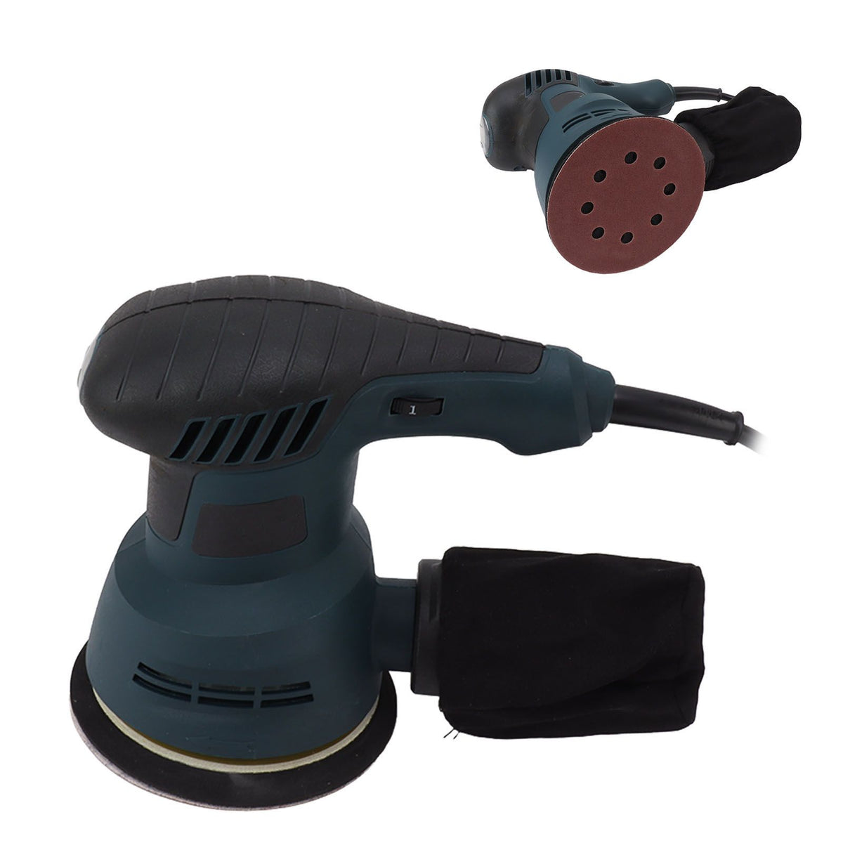 Orbital Sander 300W ABS Compact Electric Palm Sander Kit with Sandpapers for Woodworking Polishing Carpentry US Plug 110V