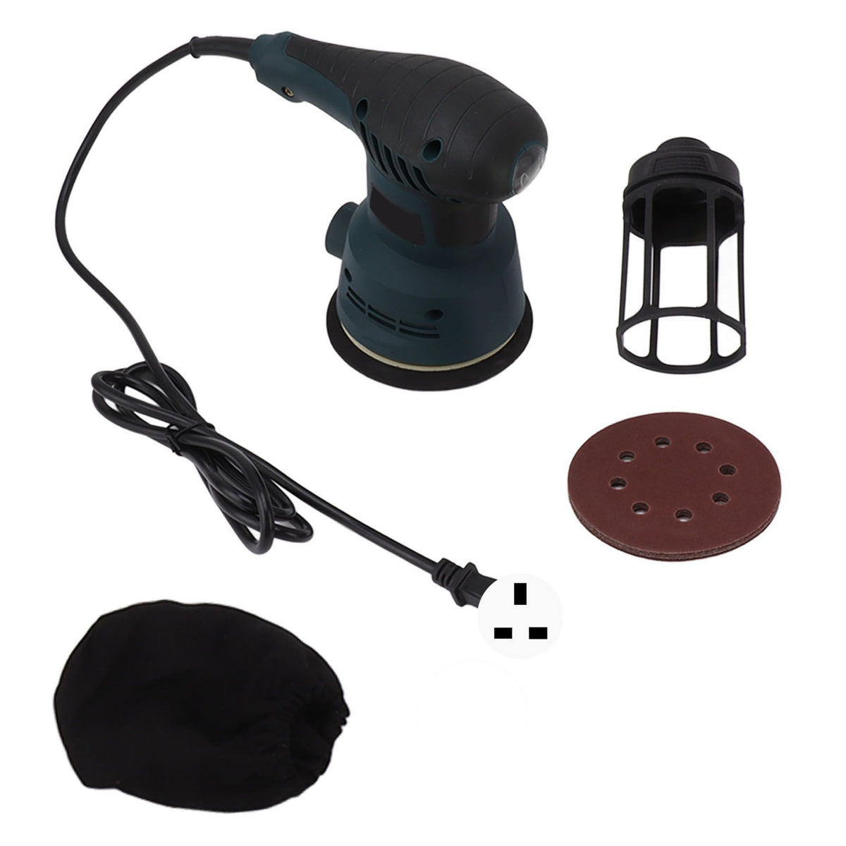 Orbital Sander 300W ABS Compact Electric Palm Sander Kit with Sandpapers for Woodworking Polishing Carpentry UK Plug 220V
