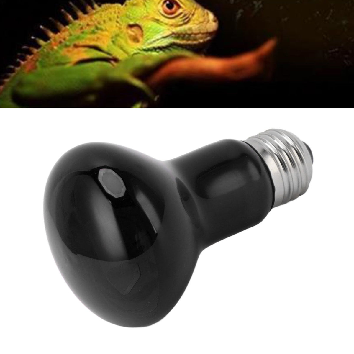 E27 Reptile Heat Lamp Bulb Multifunctional Basking Spot Light Bulbs for Reptile Snake 110‑120V Black
