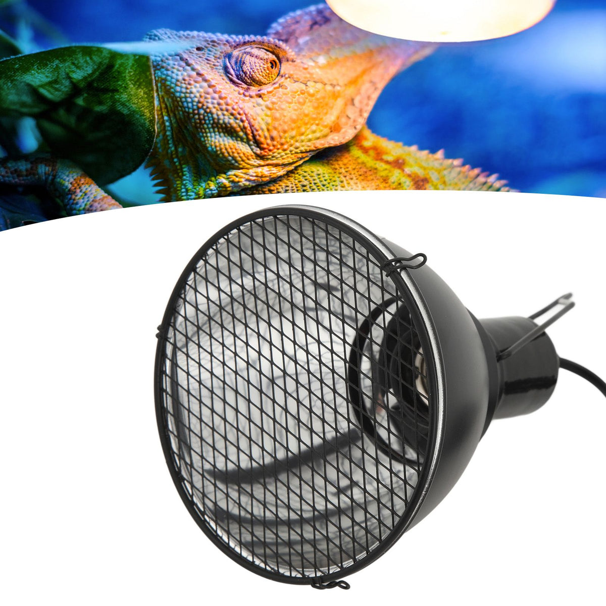 Reptile Light Fixture Simulation Lighting E27 Socket Reptile Lamp Fixture for UVA UVB Bulb Basking Heat Bulb US Plug 120V